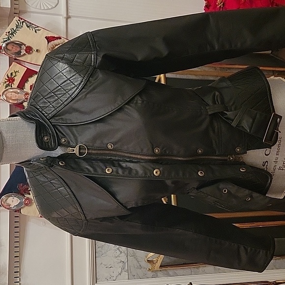 Barbour Leather and Waxed Motorcycle Jacket - Picture 7 of 11